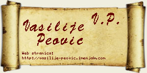 Vasilije Peović vizit kartica